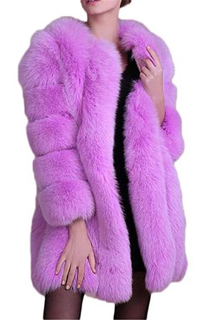 Luodemiss Women's Winter Thick Outerwear Warm Long Fox Faux Fur Coat at Amazon Women's Coats Shop
