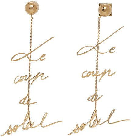 Jacquemus: Gold 'Le Coup De Soleil' Earrings | SSENSE