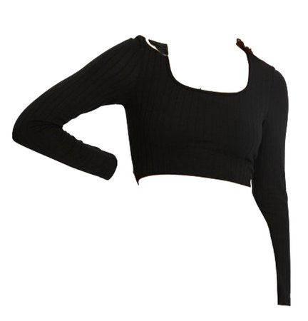long sleeve square neck crop top