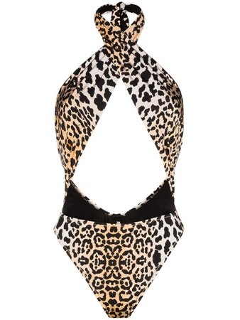 Reina Olga Italian Stallion leopard-print Swimsuit - Farfetch