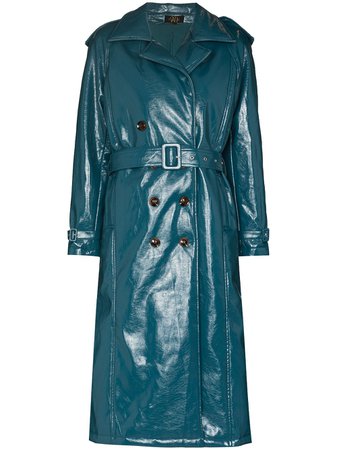 Shop De La Vali Brando double-breasted faux-leather coat with Express Delivery - FARFETCH