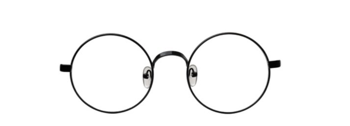 round glasses front facing face