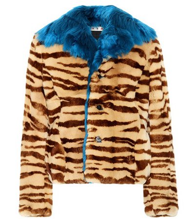 Printed fur jacket