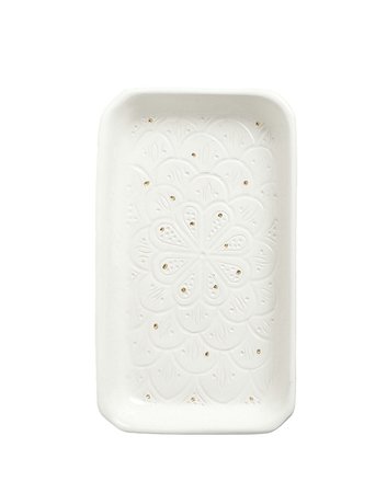 Fair Trade Ceramic Tray - White & Gold No. 2 | The Little Market