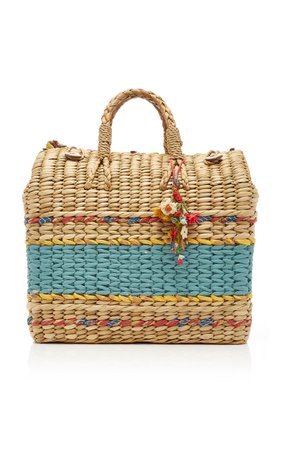 Striped Straw Basket Bag by Péro | Moda Operandi