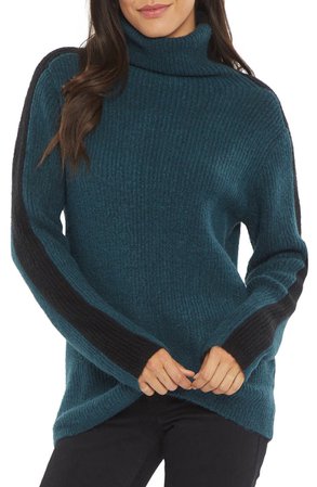 NYDJ Contrast Stripe Turtleneck Sweater | Nordstrom