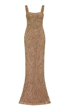 Rachel Gilbert Wanda Sequin-Embellished Georgette Gown