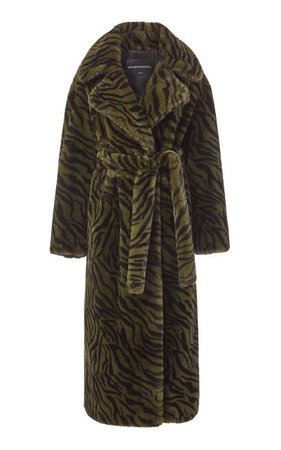 Tiger Printed Faux Fur Wrap Coat By Brandon Maxwell | Moda Operandi