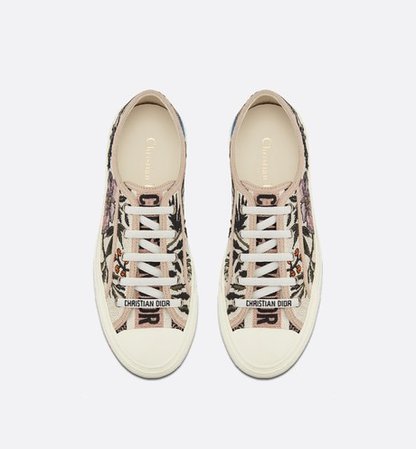 Walk'n'Dior Sneaker Multicolor Cotton with Rosa Mutabilis Embroidery - Shoes - Woman | DIOR