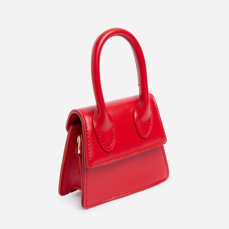 Super Mini Grab Bag In Red Faux Leather | EGO