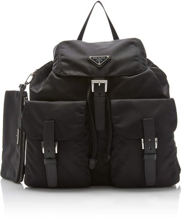 Vela Medium Leather-Trimmed Shell Backpack