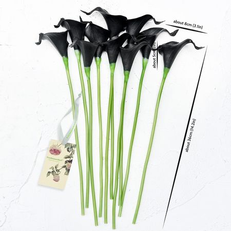 Fiveseasonstuff 10 Stems Real Touch black Calla Lilies | Etsy