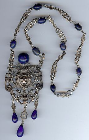 PERUZZI ITALY VINTAGE Cupids Goddess Ornate Silver Lapis Lazuli necklace| Etsy