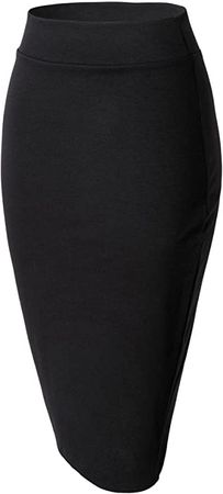Urban CoCo Women's Elastic Waist Stretch Bodycon Midi Pencil Skirt (2XL, Black) at Amazon Women’s Clothing store