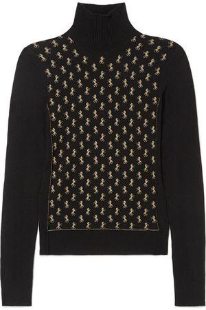 Chloé | Metallic intarsia wool-blend turtleneck sweater | NET-A-PORTER.COM
