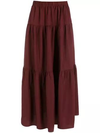 Olympiah Paper smock-tiered Maxi Skirt