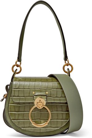 Chloé | Tess small croc-effect leather shoulder bag | NET-A-PORTER.COM
