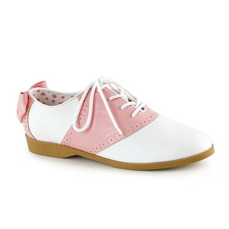 pink saddle shoes with bow