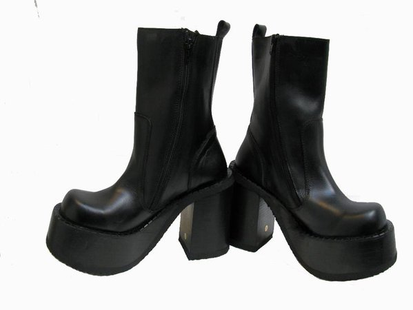 Vintage 90s Womens Muro Cybergoth Platform Boots Black Leather | Etsy