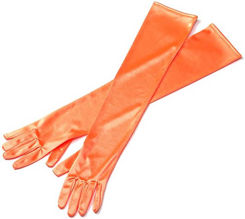 Amazon.com: Utopiat Classic Audrey Style Satin Opera Gloves In Orange Women Inspired By BAT: Clothing
