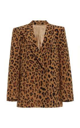 Simba Everynight Leopard Silk Double-Breasted Blazer By Blazé Milano | Moda Operandi