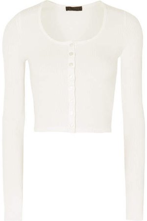 The Range - Alloy Cropped Ribbed Stretch-knit Top - White