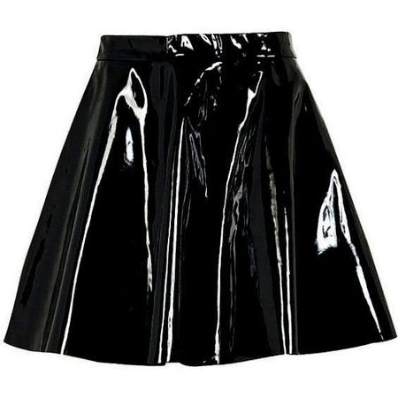 Black latex skirt