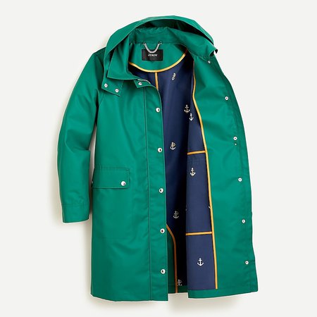 J.Crew: Classic Raincoat For Women green