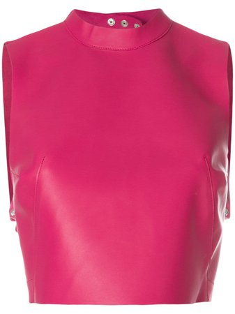 Pink Manokhi sleeveless crop top MANO154CARRIEFUCSIA - Farfetch