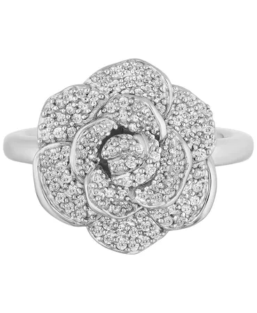 Enchanted Disney Fine Jewelry Enchanted Disney Diamond Flower Cinderella Ring (1/2 ct. t.w.) in 14k White Gold