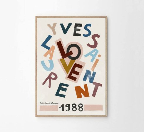 1988 YSL Love Poster Modern Remake Love 1988 ysl Love | Etsy
