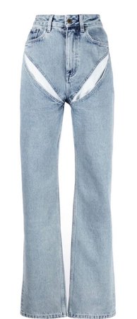 y/project cut out detail denim jeans