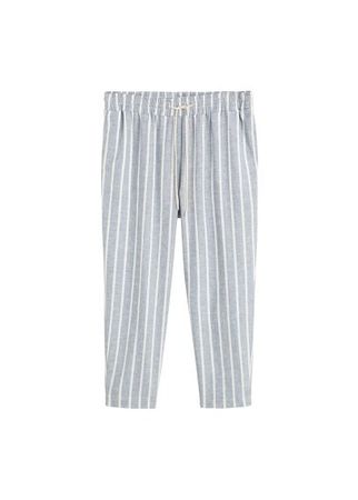 Violeta BY MANGO Striped linen-blend trousers