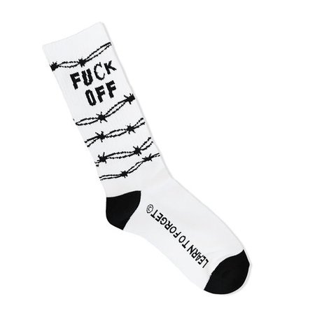 Fuck Off Socks (White) — Learn To Forget.