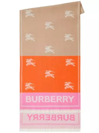 Burberry intarsia-logo colour-block Scarf - Farfetch