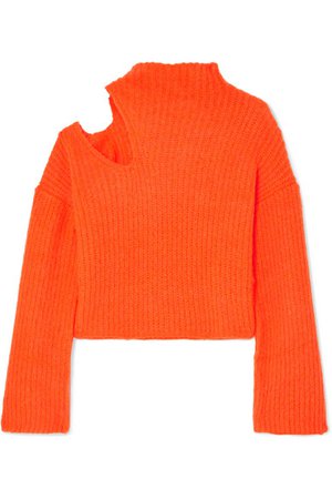 Beaufille | Forero neon cutout ribbed-knit turtleneck sweater | NET-A-PORTER.COM