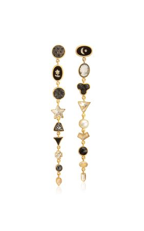 18k Gold-Plated Silver Nin Multi-Charm Drop Earrings By Grainne Morton | Moda Operandi