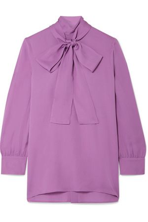 Gucci | Pussy-bow silk-crepe blouse | NET-A-PORTER.COM