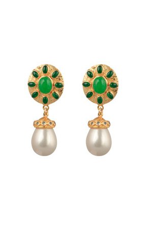 Gold-Plated Pearl Drop Heather Earrings By Valére | Moda Operandi