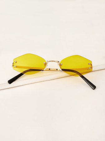 Rimless Irregular Lens Sunglasses | ROMWE