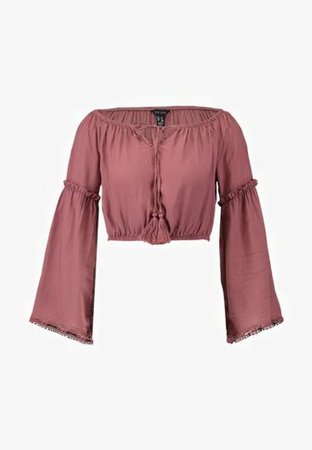 New Look ZIGGY GYPSY CROP BARDOT - Blouse - mid pink - ZALANDO.FR