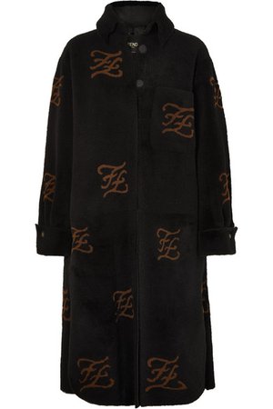 Fendi | Printed shearling and leather coat | NET-A-PORTER.COM