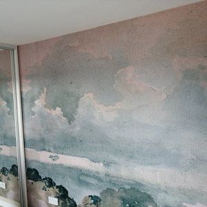 Vintage Clouded Wall Mural Sky Scene Wallpaper Vintage | Etsy