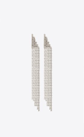 Saint Laurent Cascade Earrings In Brass And Crystal | YSL.com