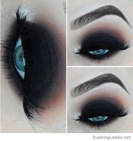 Black eye makeup for blue eyes | Inspiring Ladies