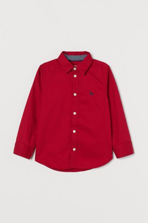 Cotton Shirt - Red - Kids | H&M US