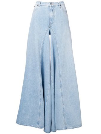 Mm6 Maison Margiela bleach denim wide leg jeans $362 - Shop SS19 Online - Fast Delivery, Price