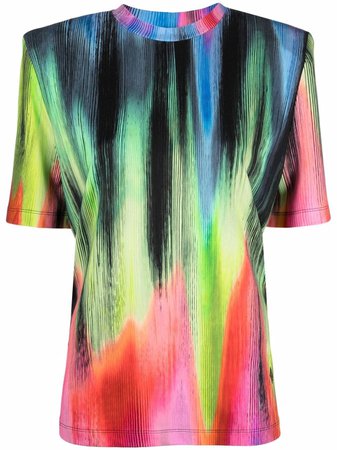 Shop The Attico rainbow-print short-sleeved T-shirt with Express Delivery - FARFETCH