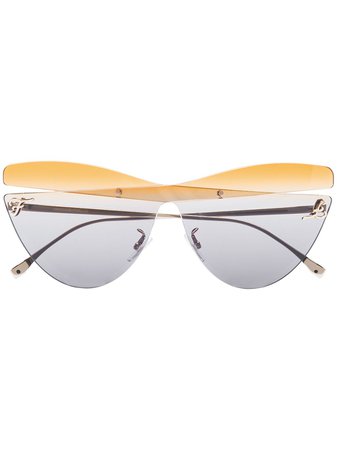 Fendi Eyewear Cut-Out Cat Eye Sunglasses FF0400 Black | Farfetch