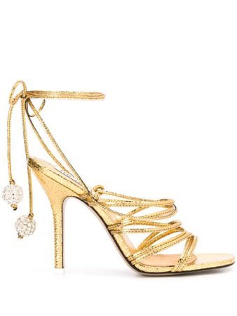 The Attico Open Toe Strappy Sandals 192WS012L011 Gold | Farfetch
